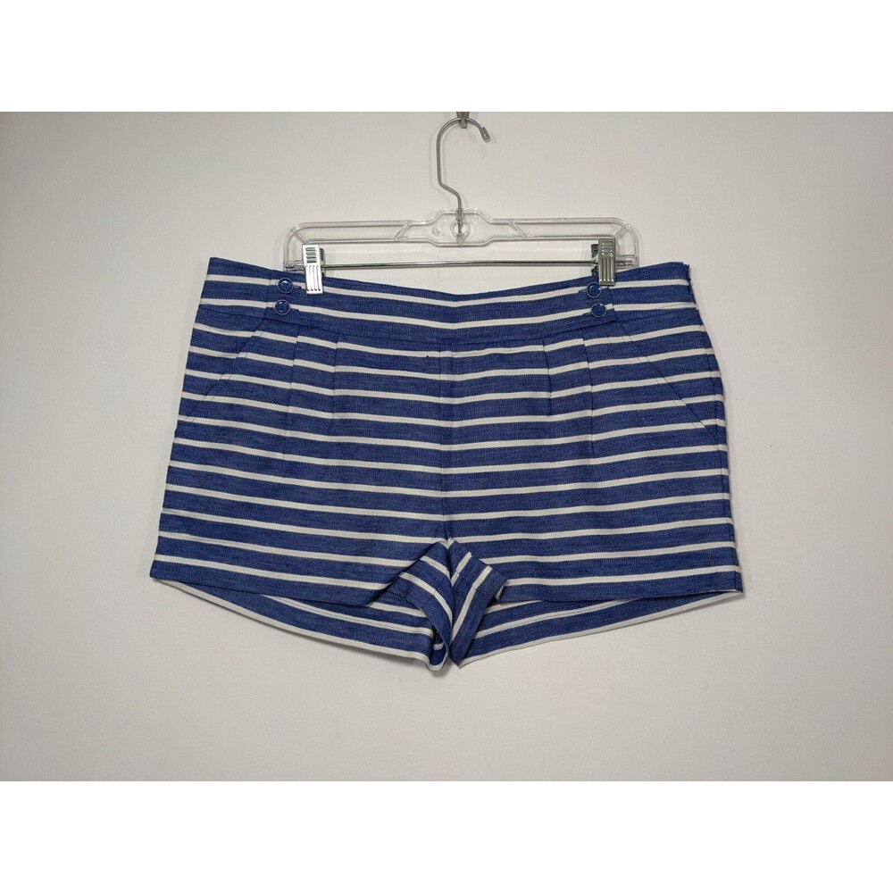 Vineyard Vines Linen Blend Nautical Striped Pleated Front Shorts Women’s Size 12